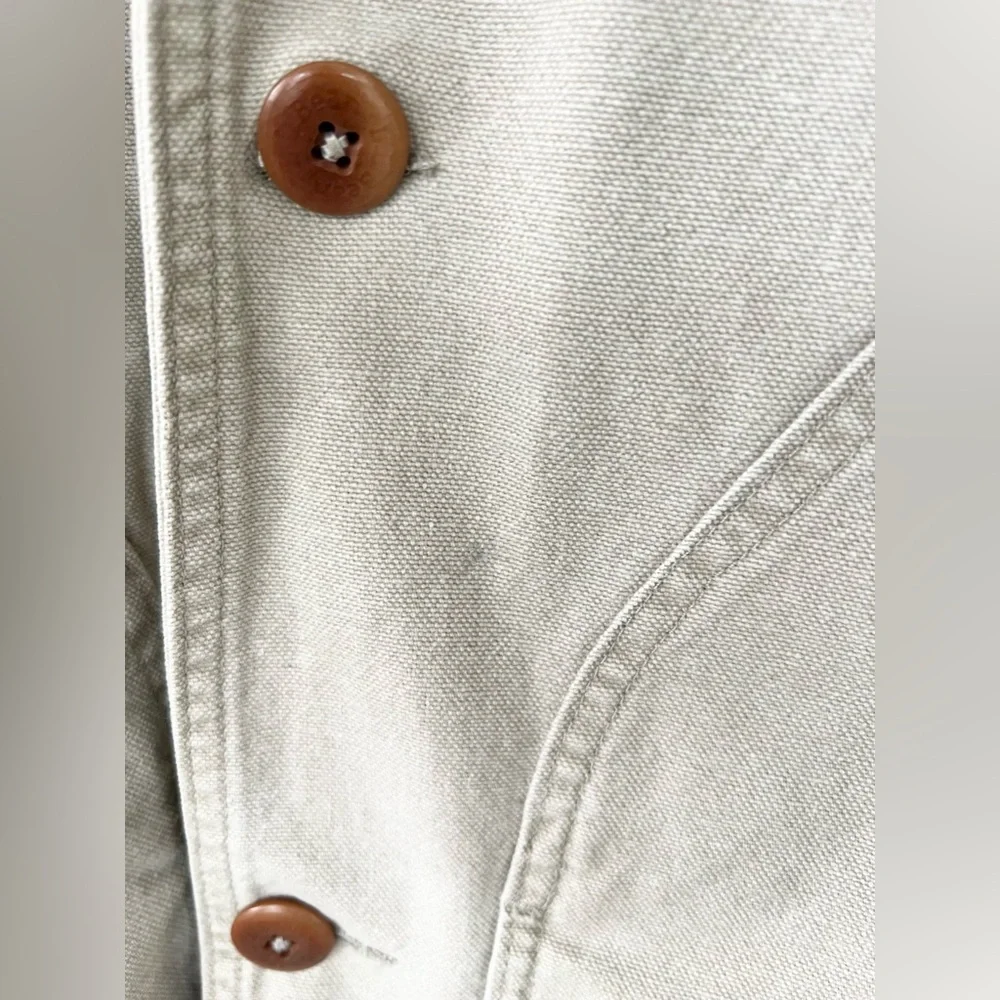LL Bean vintage field jacket chore coat cotton canvas corduroy collar fall M/L - Picture 4 of 11